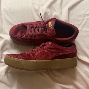 Puma Burgundy Velvet Shoes